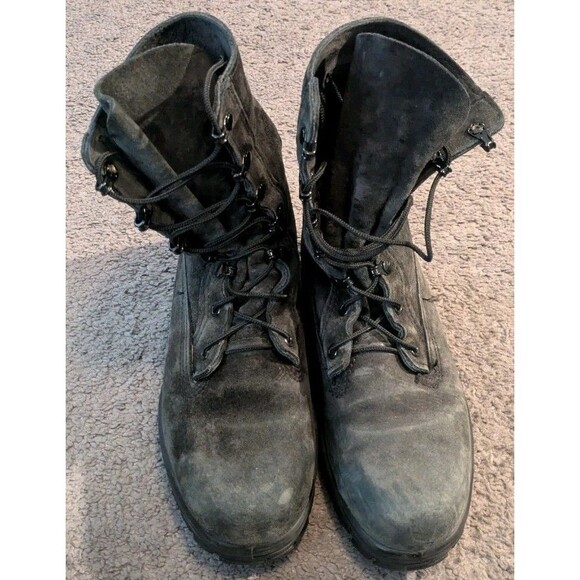 Bates US Navy Durashocks Black Seude Leather Steel Toe Combat Boots Women's 7.5 - Picture 3 of 5